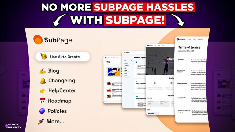 SubPage Review: Simplify Subpage Creation with this No-Code Builder + lifetime deal